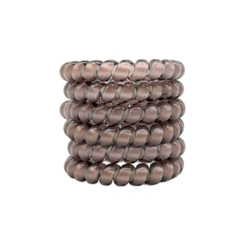 Lindo Large Swirlydo Coil Hair Ties (Gray, 6 Pack) | Premium Waterproof Coil Hair Ties, No Pony Line, No Headaches, No Slip, Strong Gentle Accessory for Women, Multi-colored - color: Gray (6Pcs)