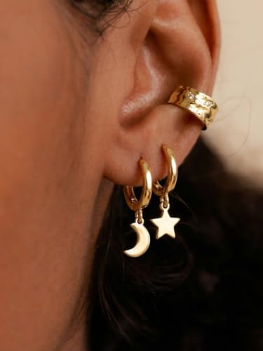 Gold Ear Cuff Earrings for Women Non Piercing Hoop | Clip on,Wrap Cartilage,14K Gold Plated,Dainty Small Simple,Hypoallergenic Everyday,Lightweight,Illusion Jewelry - color: 07. Irregular Band
