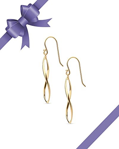 Milla Dainty Silver Drop Earrings for Women and Dangling Gold Earrings | Hypoallergenic, Easy to Wear, Available in 14K Gold, Rose Gold, or Silver Plated Finish, Different Designs - color: Marquise Drop / 14K Gold Plated