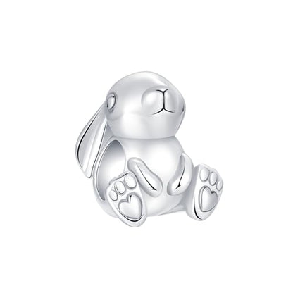 LUXILLA Charms for Bracelets & Necklace 925 Sterling Silver Charms Elephant Happy Birthday Charm Fit for Valentine's Day Mother's Day Jewelry Gift for Women - color: Easter Cute Bunny Charm