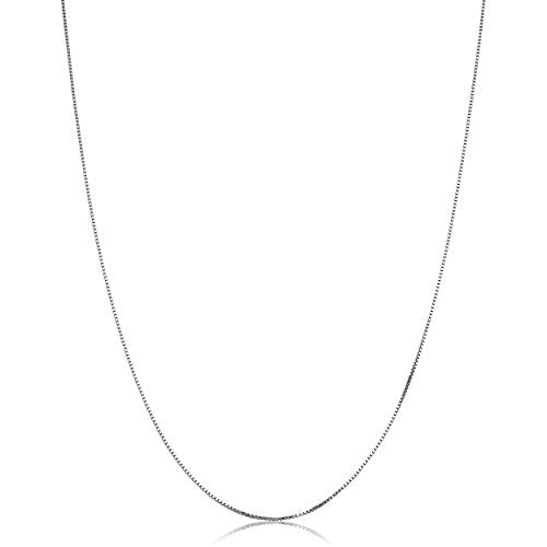 Kooljewelry 14k White Gold Box Chain Pendant Necklace for Women (0.6mm, 0.7mm, 0.8mm or 1mm/ lengths from 13 to 30 inches) - size: 24 inch, style: 0.6 mm wide