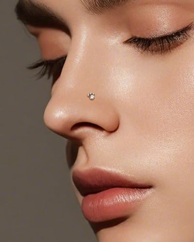 3PCS Titanium Flower Nose Rings Studs 20G, 6.5mm L-Shaped Nose Piercing Jewelry Set - Hypoallergenic Surgical Steel Heart L Bend Nostril Stud for Women Men - color: 1PCS-Paw