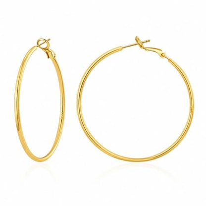 2MM S925 Sterling Silver Hoop Earrings Thin Gold Large Hoop Earring Lightweight Hypoallergenic Big Silver Thin Hoops Earring Gold Hoops Earrings for Women 30/40/50/60 MM - color: 40mm-Gold
