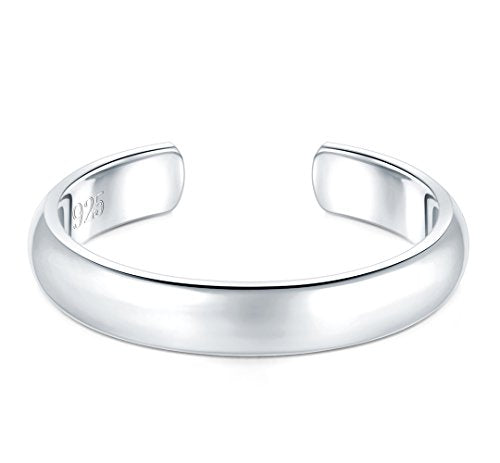 BORUO Toe Rings - 925 Sterling Silver Band Ring - Waterproof 14K Gold Plated Toe Rings - Sterling Silver Rings for Women, 2 mm, 3mm, 4mm - color: 925 Sterling Silver 3mm Toe Ring