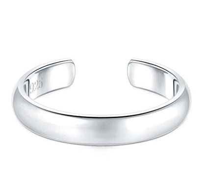 BORUO Toe Rings - 925 Sterling Silver Band Ring - Waterproof 14K Gold Plated Toe Rings - Sterling Silver Rings for Women, 2 mm, 3mm, 4mm - color: 925 Sterling Silver 3mm Toe Ring