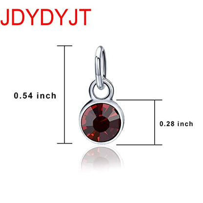YJT January Birthstone Charms for Bracelet Necklace Jewelry Making Silver DIY Crystal 6mm