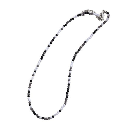 Dainty Colorful Crystal Beaded Chain Adjustable Lightweight Choker Necklace Handmade Bohemian Shiny 3mm Rice Stone Beads Necklace Boho Summer Beach Jewelry for Women - color: mix 1