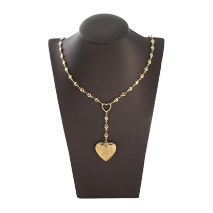 Personalized Heart Locket Necklace for Women Stainless Steel- Heart Necklace - color: Gold-F