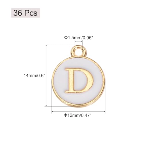 MECCANIXITY Pendants Letter Charm Initial Charm Double Sided Alphabet for DIY Necklace Bracelet Earrings Jewelry Making - style: D