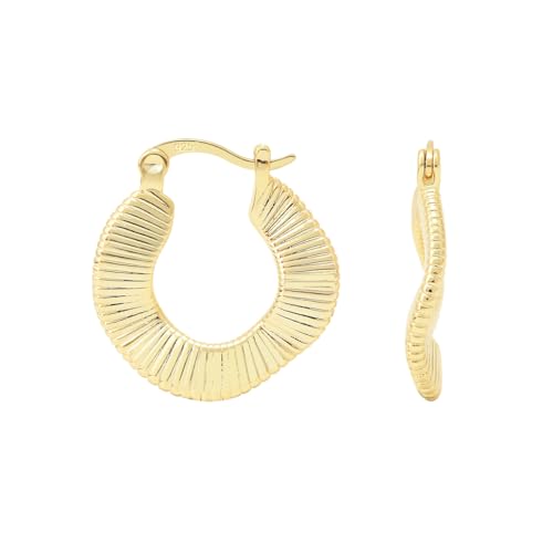 RENAIZ Dainty Lightweight Hoop & Stud Earrings for Women – 14K Gold Plated & Rhodium Plated, Minimalist Geometric Hypoallergenic Jewelry, Tiny Dainty Everyday Studs and Hoops - color: Yellow Gold, style: Irregular