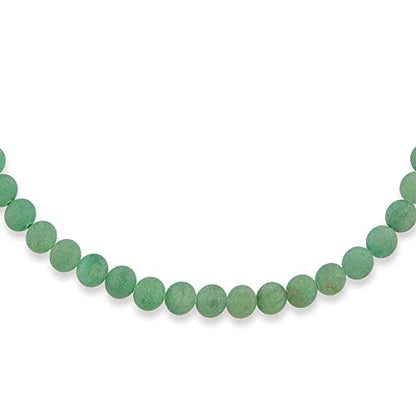 Bling Jewelry Simple Classic Hand Knotted Created Semi Precious Gemstone Round Ball 10MM Bead Strand Choker Collarbone Necklace Western Jewelry For Women Toggle Clasp 15 17 19 Inch - color: Green Aventurine