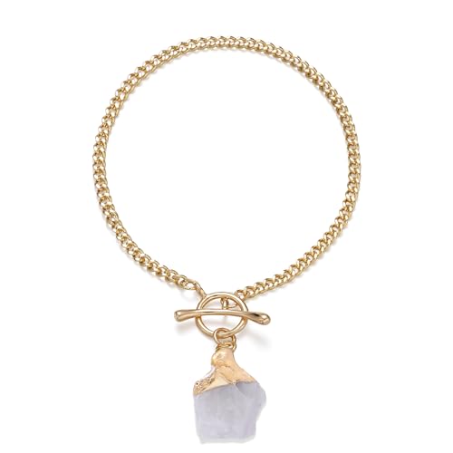 Crystal Bracelet for Women, Dainty 14K Gold Plated Chain Bracelet | Handmade Healing Crystals and Stones Spiritual Jewelry Gifts for Women - style: Moonstone Bracelet