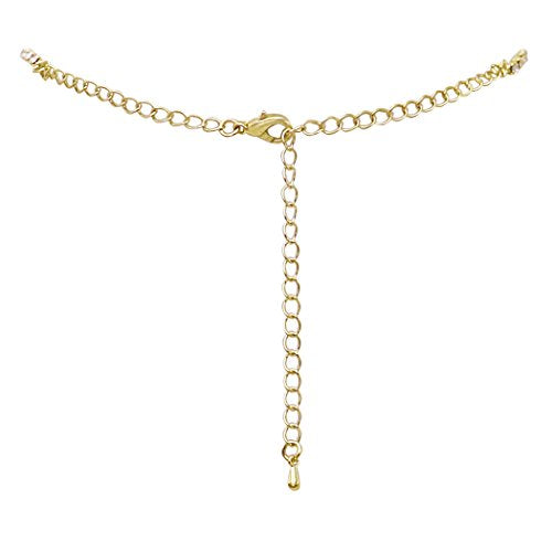 Rosemarie Collections Women's Stunning Rhinestone Crystal Teardrop Statement Necklace Hypoallergenic Drop Earrings Set, 15"+6" Extender - color: Clear Gold Tone