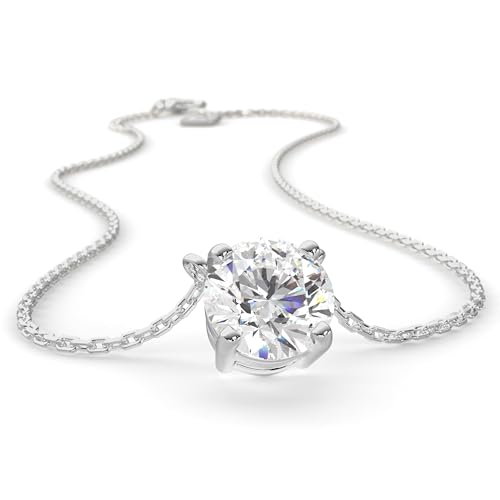 SERASAR Solitaire Necklace Women Cubic Zirconia Crystal Silver Jewelry CZ - color: Silver, style: Zirconia