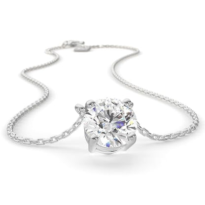 SERASAR Solitaire Necklace Women Cubic Zirconia Crystal Silver Jewelry CZ - color: Silver, style: Zirconia