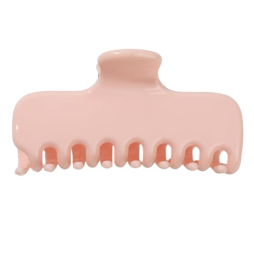 Ivyu 4-Inch Large Rounded Rectangle Hair Claw Clip for Women, Strong Hold | Smooth rounded teeth and a strong spring provide a secure hold for full updos on fine to medium hair. - color: Light pink