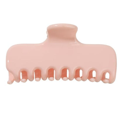 Ivyu 4-Inch Large Rounded Rectangle Hair Claw Clip for Women, Strong Hold | Smooth rounded teeth and a strong spring provide a secure hold for full updos on fine to medium hair. - color: Light pink
