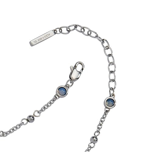 Alex and Ani Elephant Inline Charm Anklet | Silver & Opal | Chain Anklet | Dainty Animal Anklet | Animal Jewelry For Women