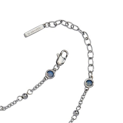 Alex and Ani Elephant Inline Charm Anklet | Silver & Opal | Chain Anklet | Dainty Animal Anklet | Animal Jewelry For Women