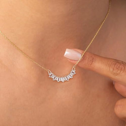 NUZON Sunburst Heart / 2-Tone Interlocking/CZ Evil Eye/Single Pearl/Love Heart Pendant Necklace for Women 14K Gold Chain Necklace Chunky Statement Jewelry - color: CZ Smile