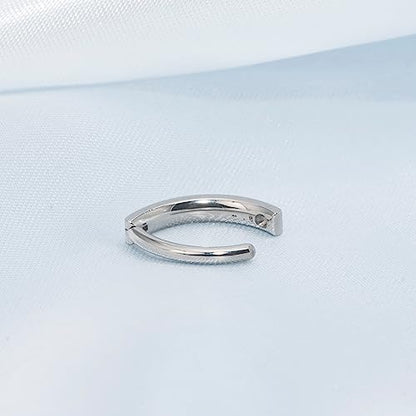 limerencia 14G G23 Titanium Belly Button Ring with Small Teardrop Cubic Zirconia 10mm Internally Threaded Navel Piercing Jewelry - color: Curved Hoop White Opal