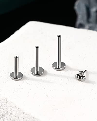 Cocharm G23 Titanium 16g Helix Cartilage Earrings Threadless 6mm, 8mm, 10mm Cluster Ear Studs Tragus Conch Piercing 16 Gauge Surgical Steel Medusa Stud - color: Silver