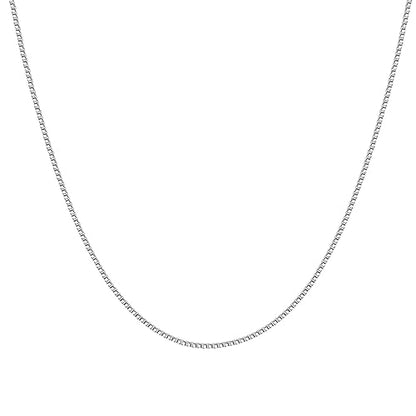 PAVOI 14K Gold Plated Adjustable Link Chain Necklace for Women | Box Rope Sphere Bead Serpentine Anchor Mariner Gold Chain Necklaces - color: White Gold, style: Box