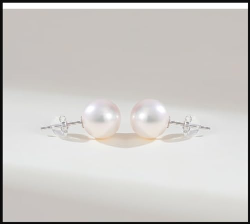 Valentine Gifts for Women Teen Girls, Small Round White Pearl Earrings,Handpicked AAAA Freshwater Pearl 4~7mm,Sterling Silver Stud Hypoallergenic Earrings For Women