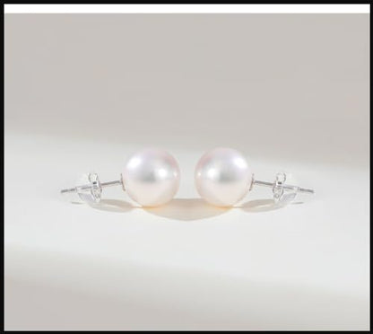 Valentine Gifts for Women Teen Girls, Small Round White Pearl Earrings,Handpicked AAAA Freshwater Pearl 4~7mm,Sterling Silver Stud Hypoallergenic Earrings For Women