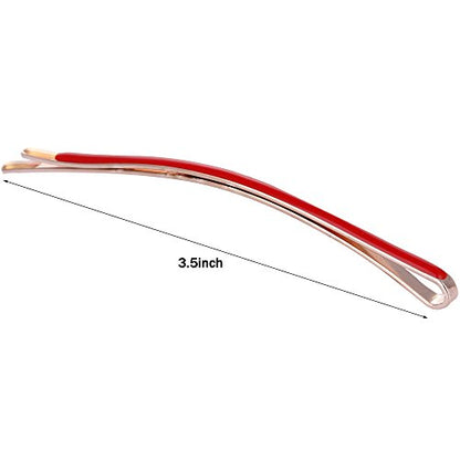 Yishenyishi Pack of 10 Curved Jumbo Bobby Pins,Hair Clips (Red-10pcs) - color: Red