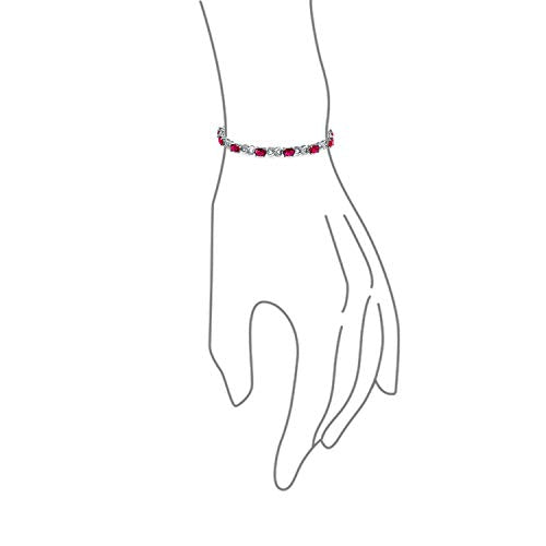 Bling Jewelry Birthstone Colors CZ Oval Infinity Tennis Bracelet Rose Gold Silver Plated - color: Pink