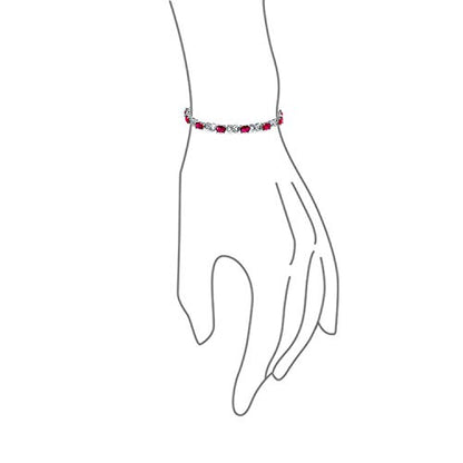 Bling Jewelry Birthstone Colors CZ Oval Infinity Tennis Bracelet Rose Gold Silver Plated - color: Pink