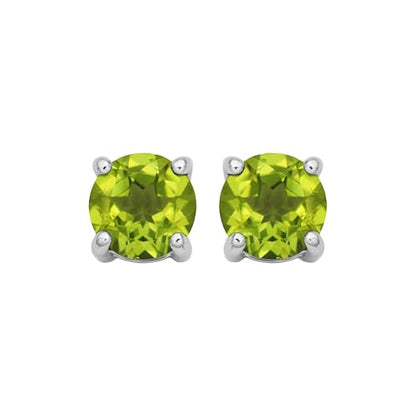 Amazon Essentials Sterling Silver Round Birthstone Stud Earrings - color: Green Peridot, August