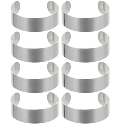 Operitacx 8Pcs Stainless Steel Cuff Bracelet Bases - Adjustable Metal Arm Cuff Blanks for Jewelry Making - Open Bangle Engraving Blanks for DIY Crafts - color: 8Pcs-20mm