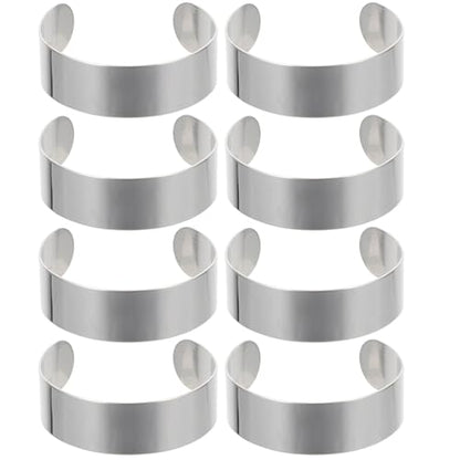 Operitacx 8Pcs Stainless Steel Cuff Bracelet Bases - Adjustable Metal Arm Cuff Blanks for Jewelry Making - Open Bangle Engraving Blanks for DIY Crafts - color: 8Pcs-20mm