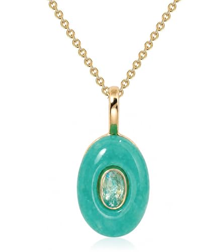 Natural Stone Necklaces Rhinestones Gemstone Necklace Adjustable Pendant Necklaces for Women - color: Blue