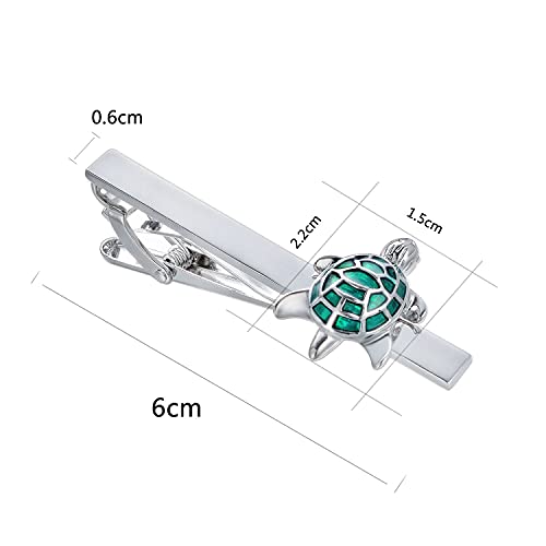 Yoursfs Novelty Marine Animals Tie Clip for Men Shark Whale Unique Cool Personalized Business Tie Bar Pin Jewelry for Valentine's Day Gifts - style: Turtle