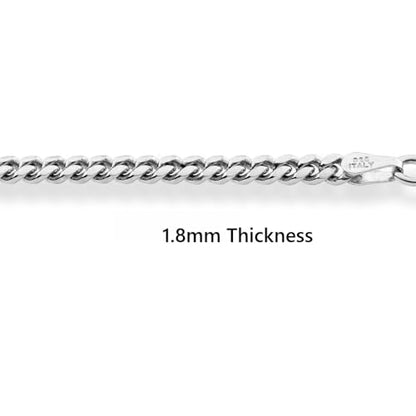 Miabella Italian Thick 925 Sterling Silver Cuban Link Chain Bracelet Men | 3.2mm, 5mm, 7mm, Solid Curb, Fine Jewelry, Made in Italy - size: 3.2mm
