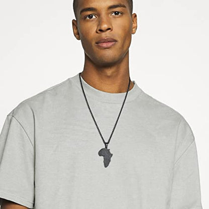 GOLDCHIC JEWELRY Africa Map Necklace for Men, Stainless Steel African Tribal/Egyptian Eye of Horus/I LOVE AFRICA/Elephant Map Hiphop Jewelry Unisex with 22'+2'Adjustable Chain - color: Eye of Horus - Black, style: No Customization