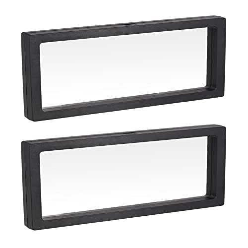 MECCANIXITY Floating Frame Display Holder Stand 3D Jewelry Display Box 11.81 x 3.54 x 0.79 inch Black for Ring Necklace Bracelet Earring Pack of 2 - color: Black, size: 11.81 x 3.54 x 0.79 inch