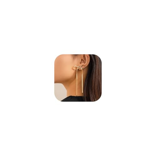 Bow Earrings Red Earrings for Women Dangle Cute Earrings Red Stuff Jewelry Outfits Accessories Gifts for Girls - color: C5:gold bow earrings