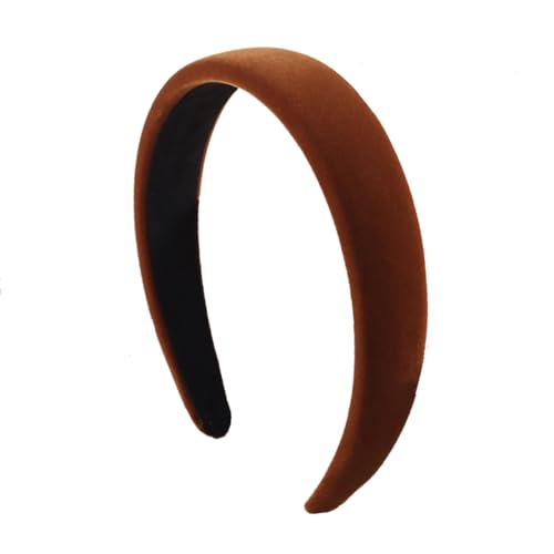 Brown Velvet Padded Headbands for Women Fashion Non slip Comfortable Head Bands for Women (brown, one size) - color: brown