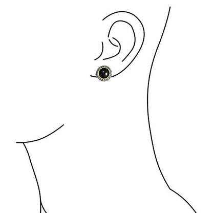 Bali Style Button Style Faux White Pearl, Black, Turquoise Clip On Earrings - color: Black