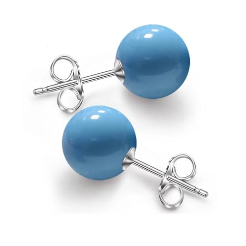 10/12mm Ocean Shell Pearl Stud Earrings Multicolor Shell Beads Pearl Stud Earrings Fashion Jewelry for Women - color: 10MM Blue
