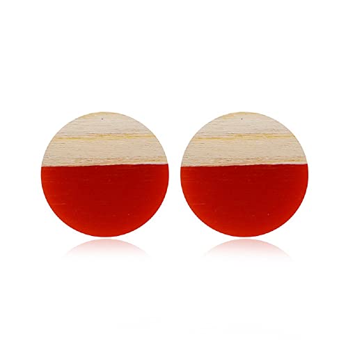 Retro Wooden Resin Geometric Bar Drop Dangle Earrings Layered Leopard for Women Polymer Clay Lightweight Statement Jewelry - style: 18