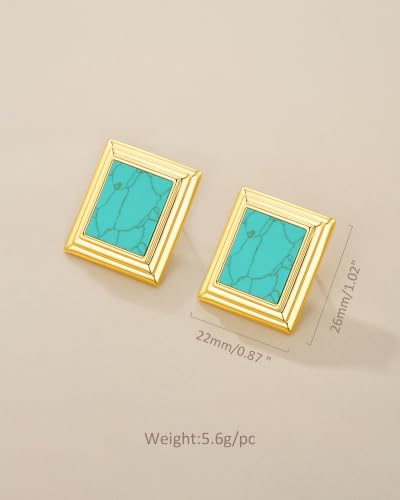 18K Gold Plated Burgundy Maroon Black Large Chunky Thin Ribbed Chamfered Square Geometric Dangle Stud Statement Earrings for Women by SNGIA , Big Tropical Button Bohemian Handmade Trendy Baroque Enamel Vacation Summer Chandelier Drop Jewelry Gifts, Rectan