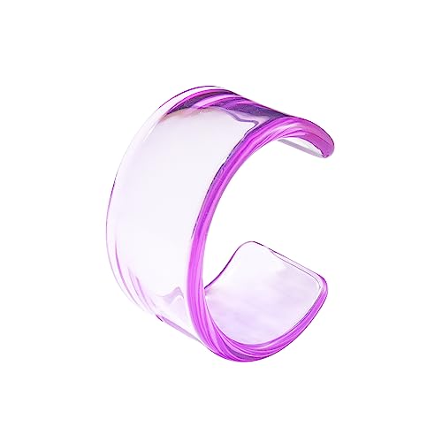 Pingyongchang Acrylic Colorful Resin Geometric Simple Open Bracelet Transparent Wide Cuff Bangle - color: (38mm) Purple