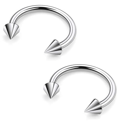 20G 18G 16G 14G 12G Horseshoe Nose Ring Titanium Septum Rings Piercing Jewelry Cartilage Conch Helix Rook Lip Tragus Earring Hoop Eyebrow Retainer For Women Men 6mm 8mm 10mm 12mm 14mm 16mm 19mm - size: Spike: 16G - 10MM