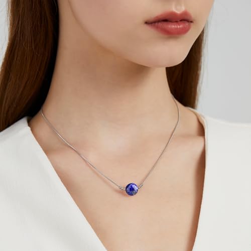 Healing Crystal Necklace for Women - Natural Stone Beaded Handmade Gemstone Jewelry - Protection Crystals Birthstone Necklace