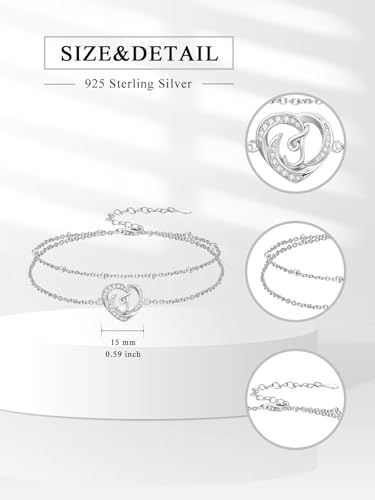 Dorunmo Initial Anklet 925 Sterling Silver Letter A-Z Layered Heart Anklet Beach Jewelry Birthday Gifts for Women - color: J